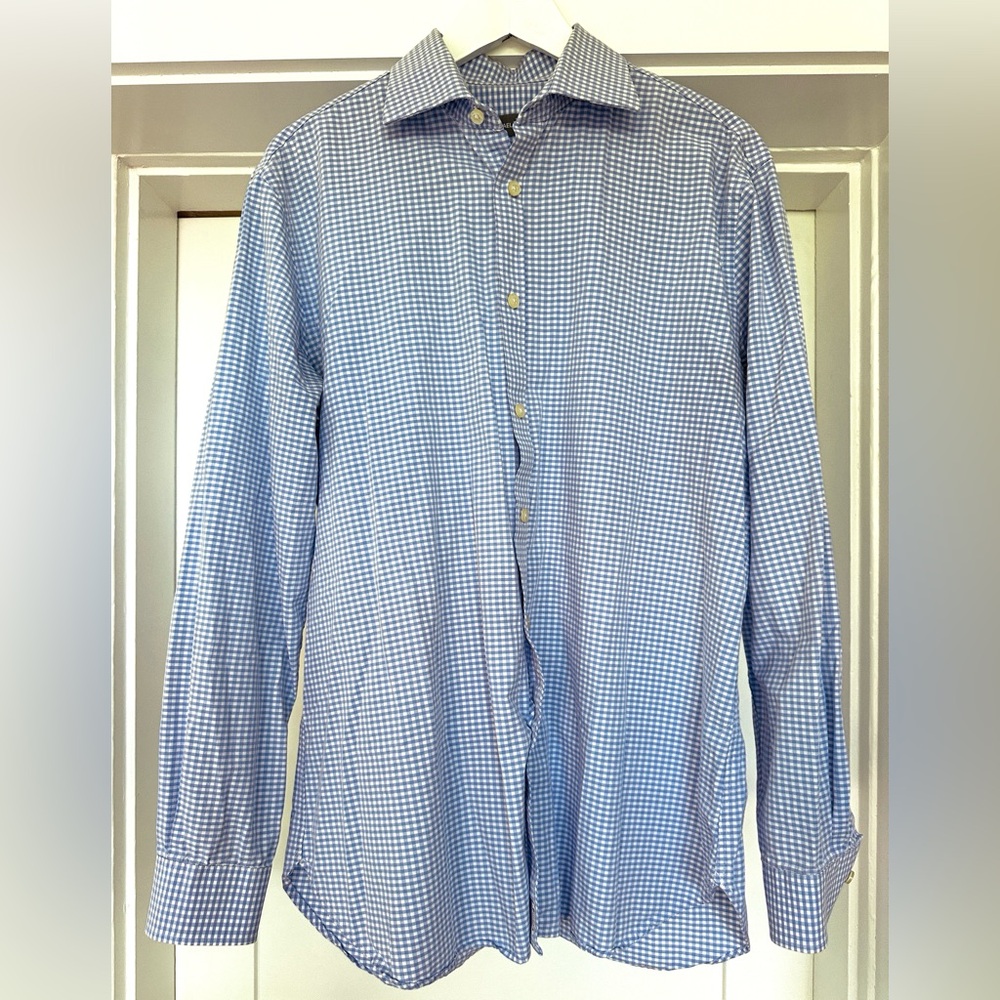 Michael Kors Men's Long Sleeve Gingham Shirt sz L (16-32/33)
